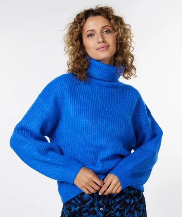 Esqualo Sweater cropped col (W22.07714/blue) - WeekendMode