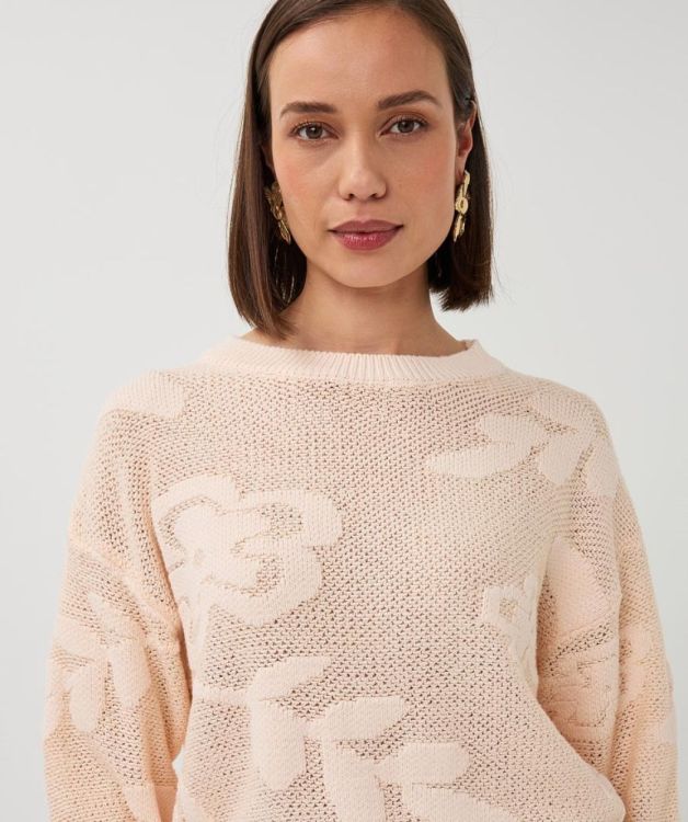 Esqualo Sweater fancy daisy knit (SP26.02001/Light Bellini) - WeekendMode