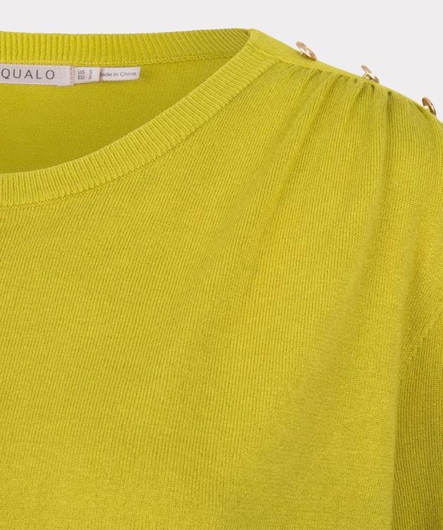 Esqualo Sweater gathering button details basic k (F24.07532/Matcha Green) - WeekendMode