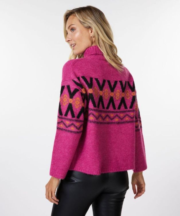 Esqualo Sweater intarsia knit (W22.07702/pink) - WeekendMode