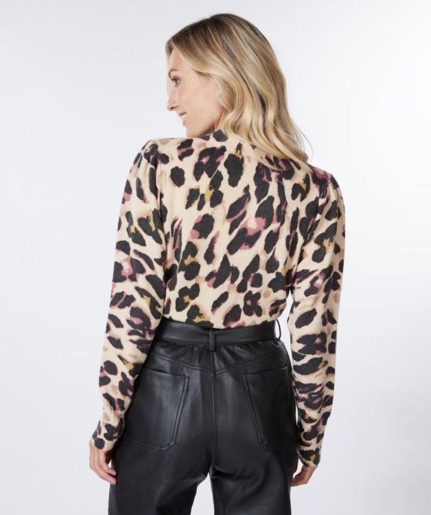Esqualo Sweater leopard puff shoulder (F22.07547/999) - WeekendMode
