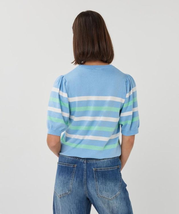 Esqualo Sweater puff slve striped knit (SP26.07010/Pacific Blue) - WeekendMode