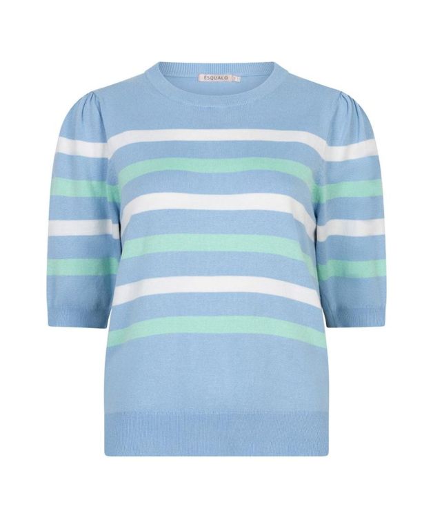 Esqualo Sweater puff slve striped knit (SP26.07010/Pacific Blue) - WeekendMode