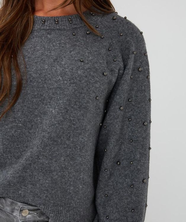 Esqualo Sweater raglan pearls (F25.27523/Dark Grey Melange) - WeekendMode