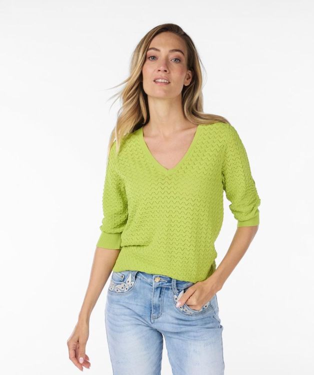 Esqualo Sweater s/slve pointelle (SP24.07010/210) - WeekendMode