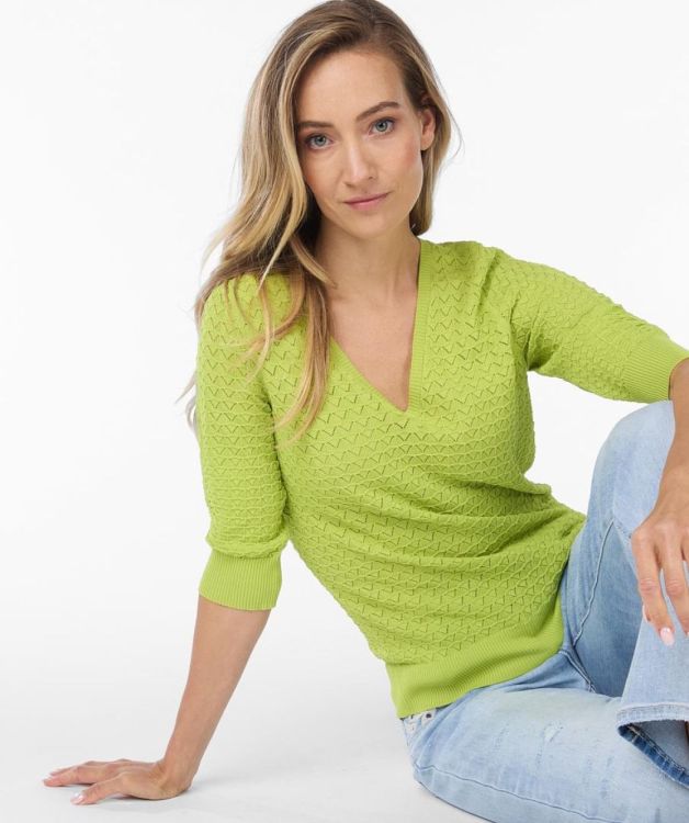 Esqualo Sweater s/slve pointelle (SP24.07010/210) - WeekendMode