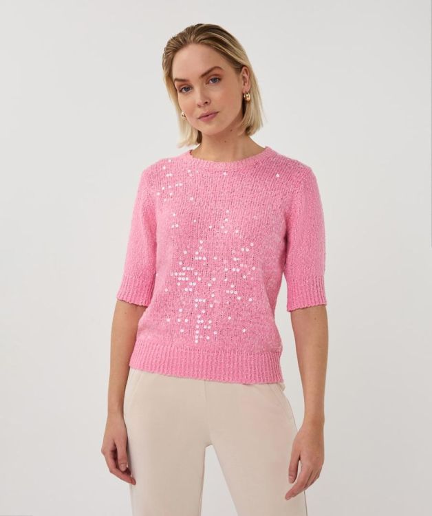 Esqualo Sweater s/slve sequins (SP26.02004/Rose) - WeekendMode