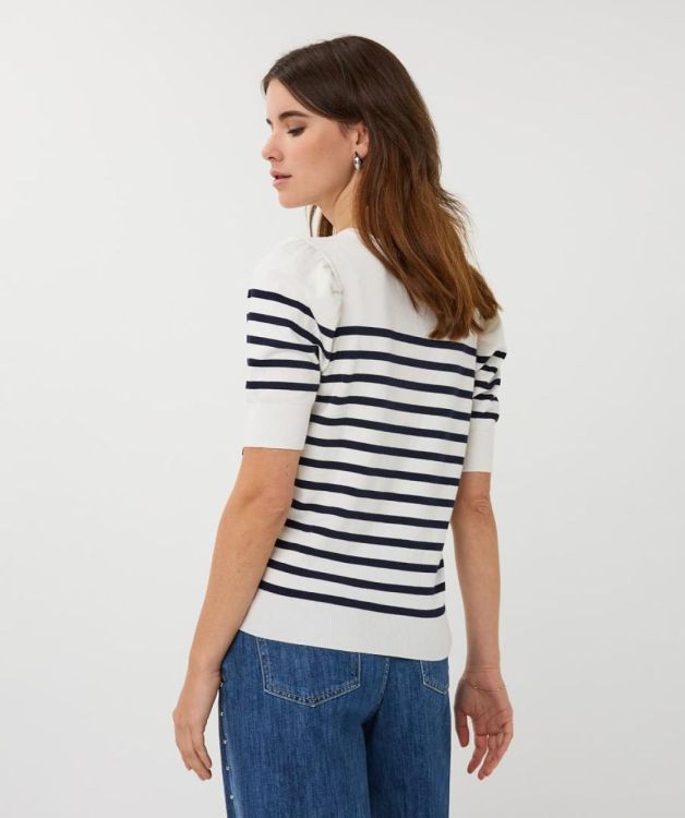 Esqualo Sweater s/slve stripe knit (SP26.07013/Off White / Navy) - WeekendMode