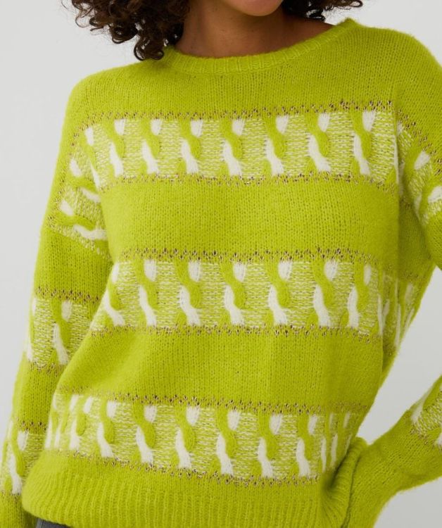 Esqualo Sweater striped jacquard (F25.02514/City Lime) - WeekendMode