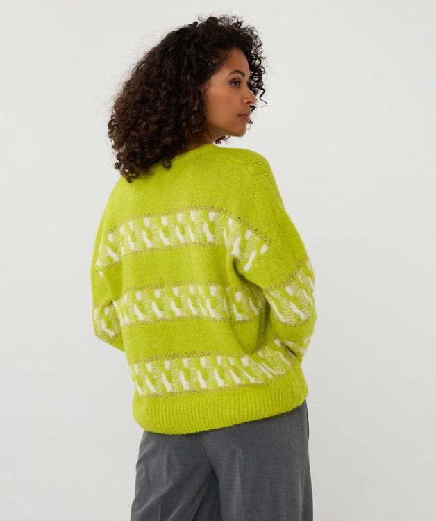 Esqualo Sweater striped jacquard (F25.02514/City Lime) - WeekendMode