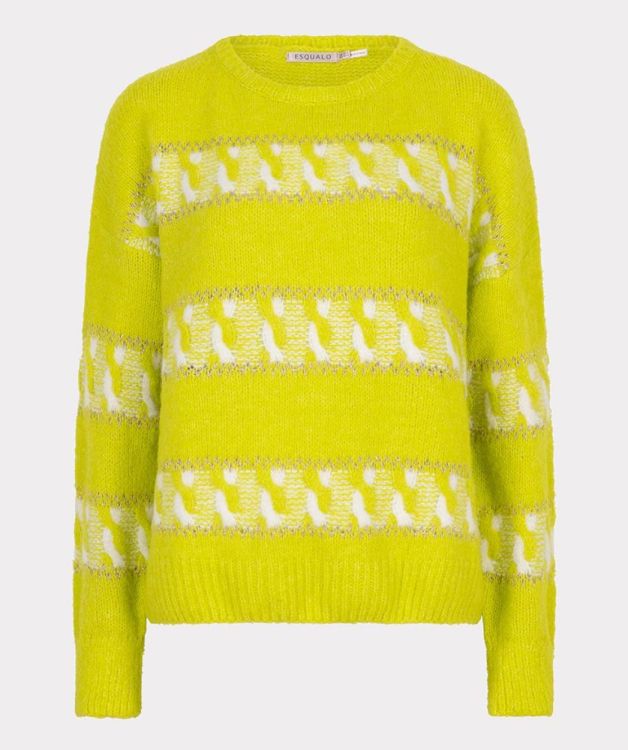 Esqualo Sweater striped jacquard (F25.02514/City Lime) - WeekendMode