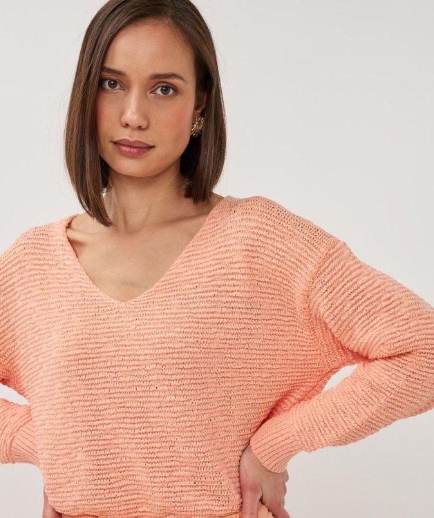 Esqualo Sweater v/neck tape yarn (SP26.02020/Bellini) - WeekendMode