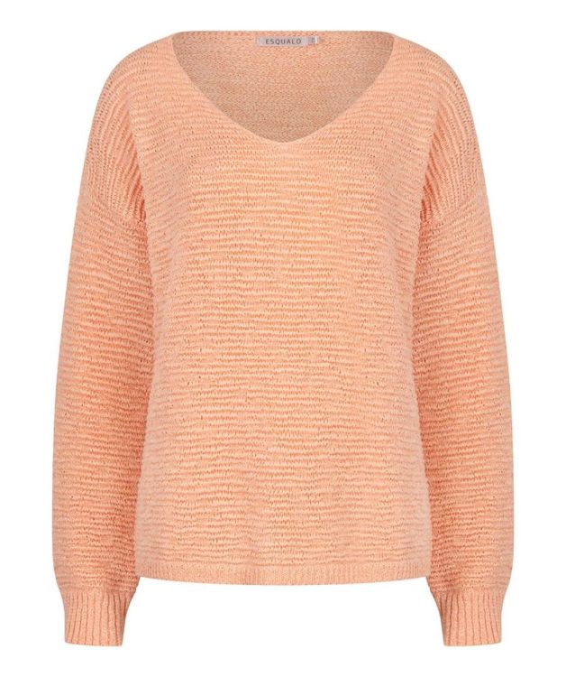 Esqualo Sweater v/neck tape yarn (SP26.02020/Bellini) - WeekendMode