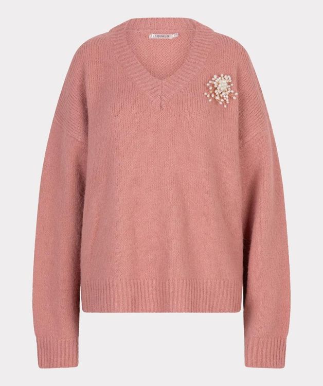 Esqualo Sweater V-neck brooch (F25.18501/Guava) - WeekendMode