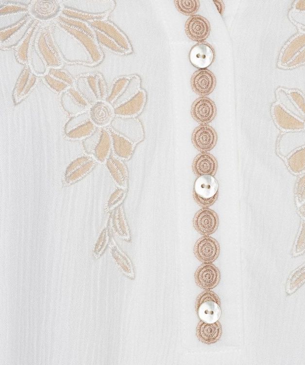 Esqualo Top slv/lss embroidery crinkle (HS26.14221/Off White) - WeekendMode