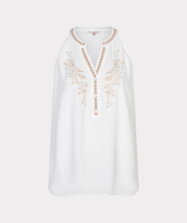 Esqualo Top slv/lss embroidery crinkle (HS26.14221/Off White) - WeekendMode