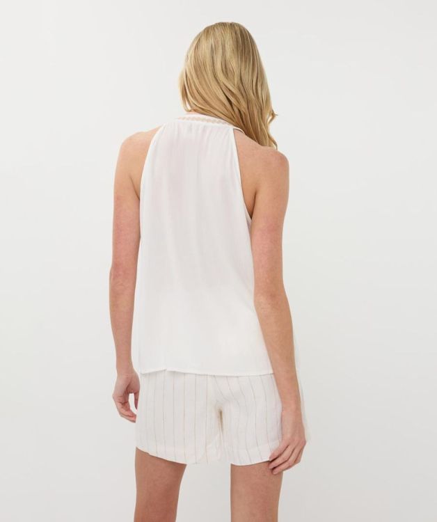 Esqualo Top slv/lss embroidery crinkle (HS26.14221/Off White) - WeekendMode