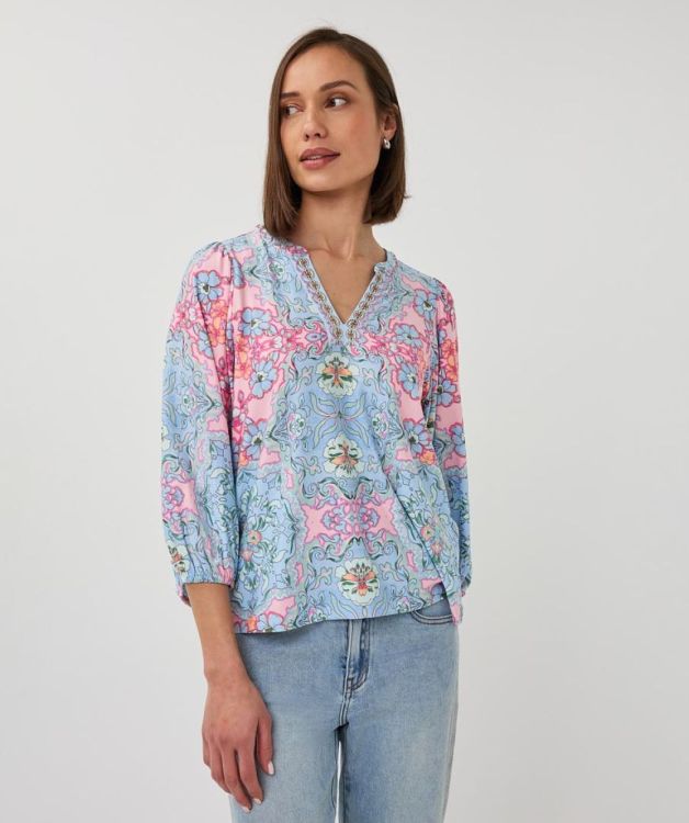 Esqualo Top v/neck Muse SJ (SP26.30014/Print) - WeekendMode