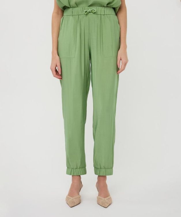 Esqualo Trousers crinkle modal (HS26.05213/Jungle Green) - WeekendMode