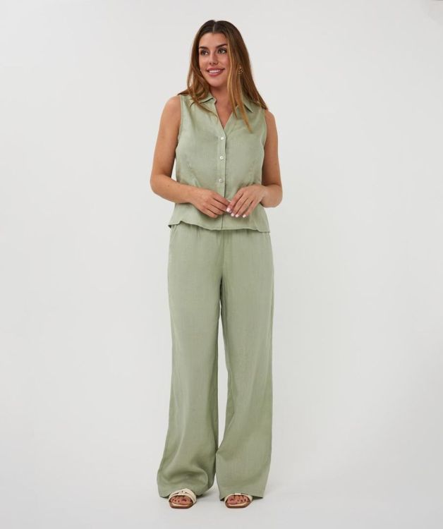 Esqualo Trousers linen (HS26.28232/Soft Green) - WeekendMode