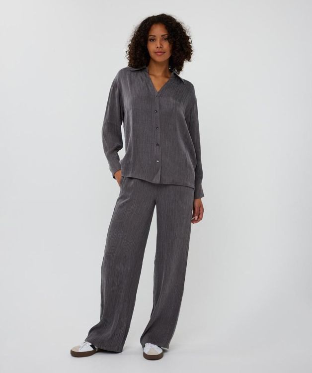 Esqualo Trousers wide crinkle cupro (F25.05519/Grey) - WeekendMode