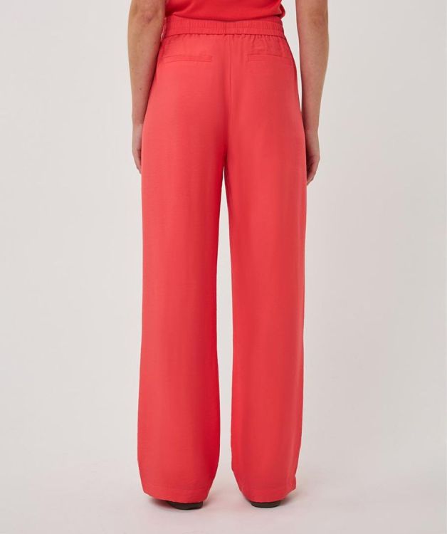 Esqualo Trousers wide elastic waist slub (SP26.10033/Chili Red) - WeekendMode