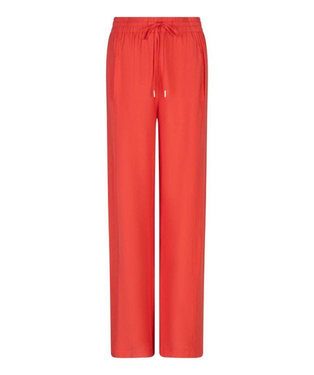 Esqualo Trousers wide elastic waist slub (SP26.10033/Chili Red) - WeekendMode