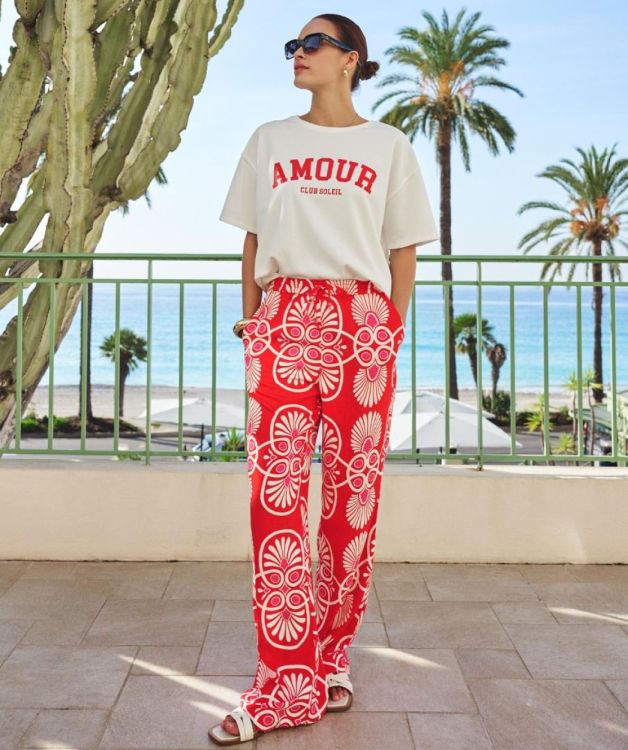 Esqualo Trousers wide Heartfelt (HS26.10204/Print) - WeekendMode