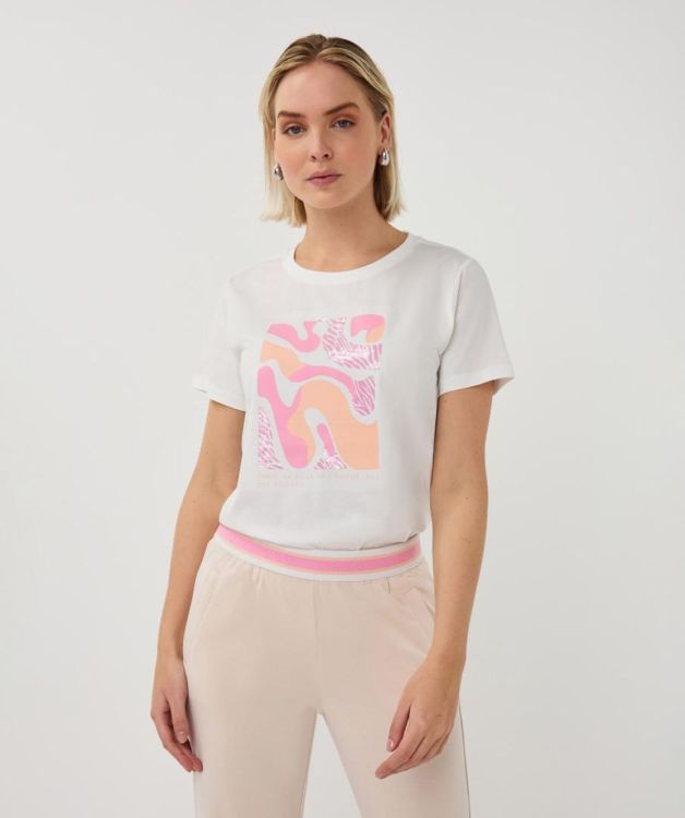 Esqualo T-shirt 'Paris' (SP26.05014/Off White / Rose) - WeekendMode