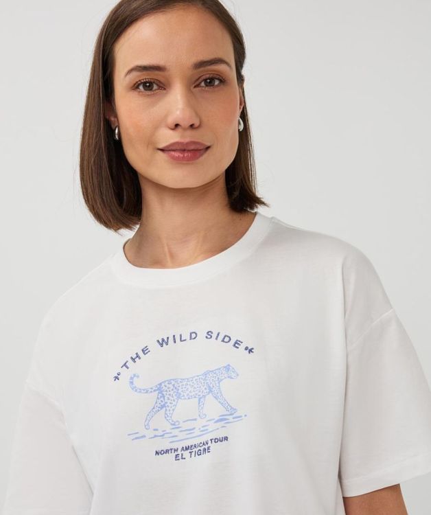 Esqualo T-shirt wide 'animal' (SP26.05013/Off White / Blue) - WeekendMode