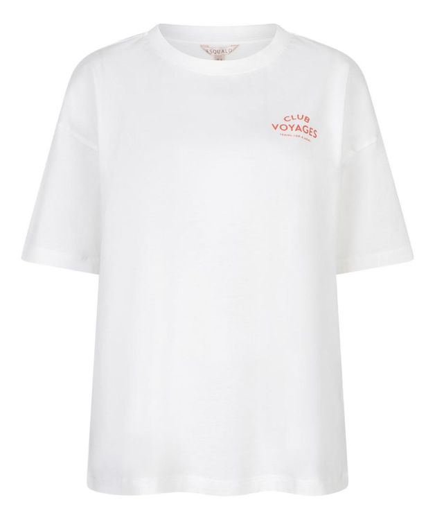 Esqualo T-shirt wide 'voyages' (SP26.05015/Off White / Chili Red) - WeekendMode