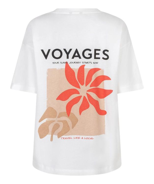 Esqualo T-shirt wide 'voyages' (SP26.05015/Off White / Chili Red) - WeekendMode