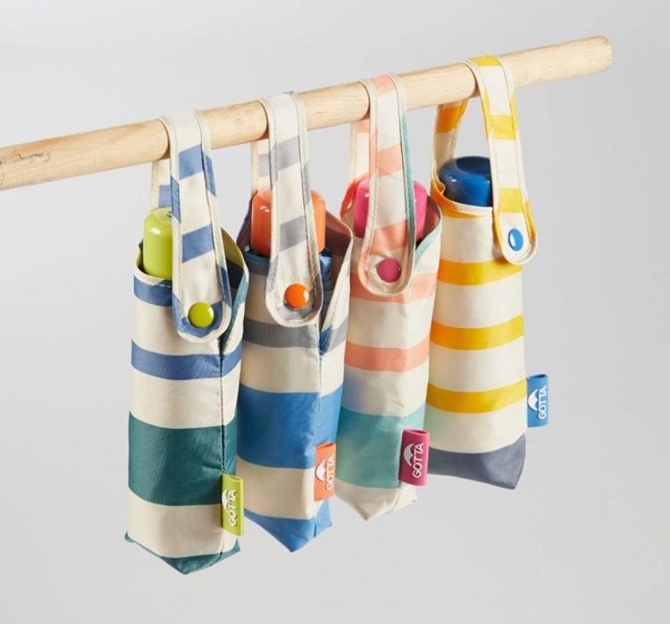 Ezpeleta Paraplu MINI opvouwbaar met strepen (11461024/Geel-donkerblauw) - WeekendMode