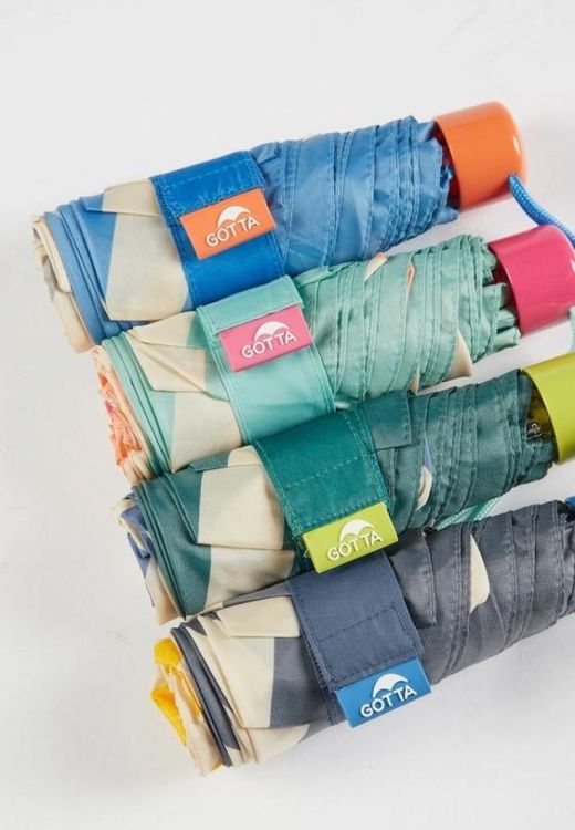 Ezpeleta Paraplu MINI opvouwbaar met strepen (11461024/Geel-donkerblauw) - WeekendMode