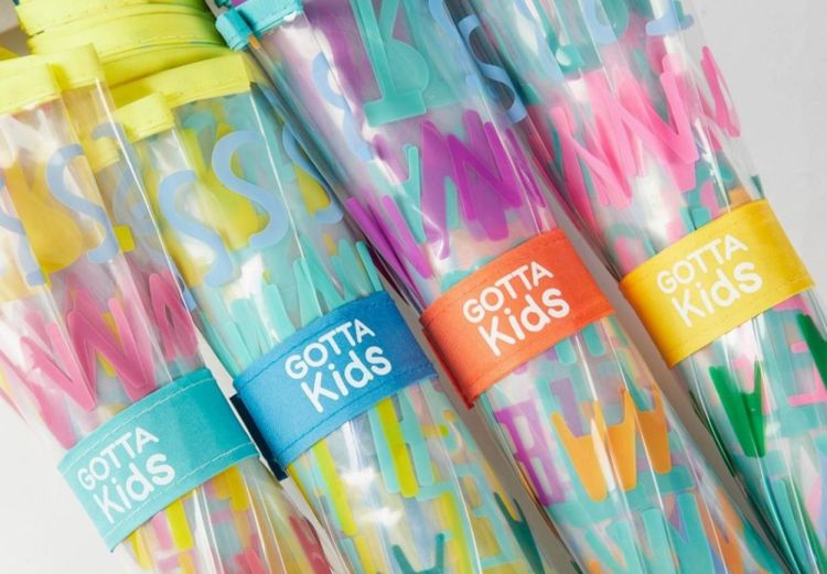 Ezpeleta Transparante Paraplu KIDS  (58010028-GOTTA/Roze-Geel) - WeekendMode