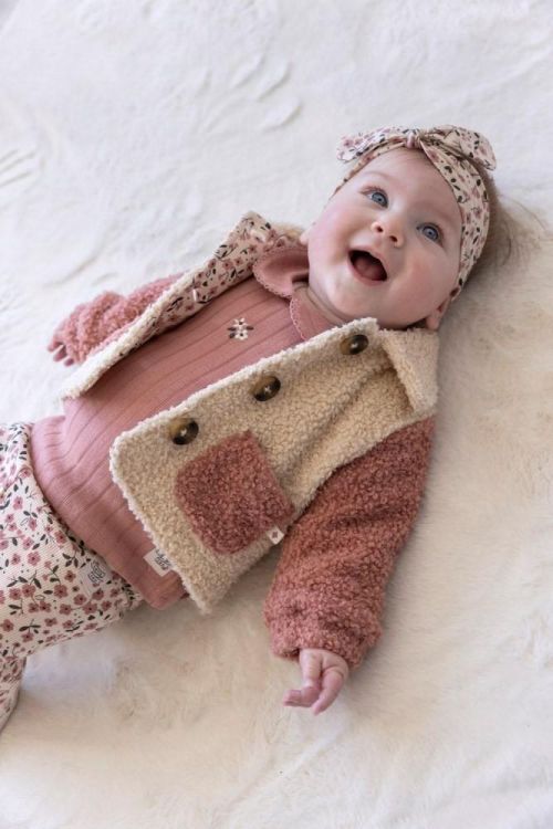 Feetje Bouclé jasje - Woodland Bloom (51300534/Offwhite) - WeekendMode