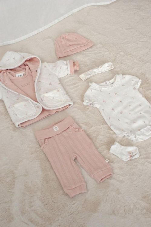 Feetje Broek pointelle rib - Delicate Flower (52202497/l.Roze) - WeekendMode