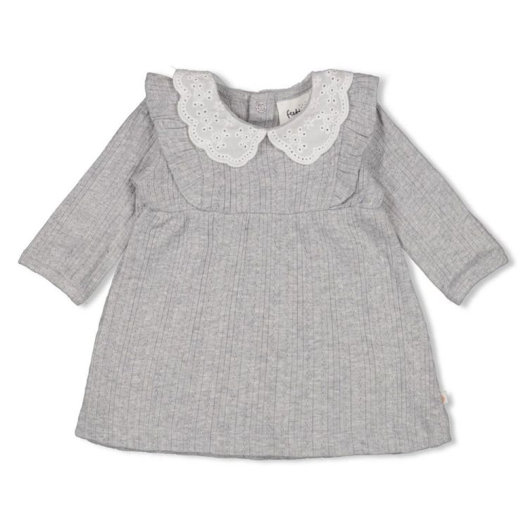 Feetje Jurk ajour rib- Fields of Green (51400554/Grijs melange) - WeekendMode