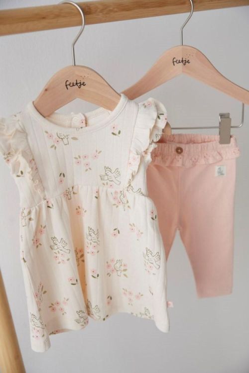 Feetje Jurk pointelle rib AOP k/m - Let Your Dr (51400572/Offwhite) - WeekendMode