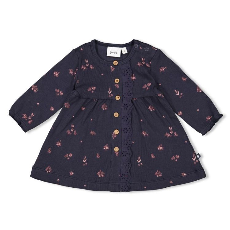 Feetje Jurk rib AOP - Swanlake (51400564/Marine) - WeekendMode