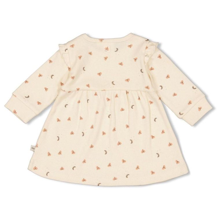 Feetje Jurk ruches rib AOP - Dancing In The Moo (51400555/Offwhite) - WeekendMode