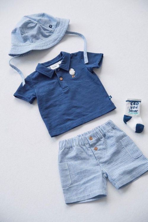 Feetje Short streep chambray - Seaside Happines (52100468/Chambray) - WeekendMode