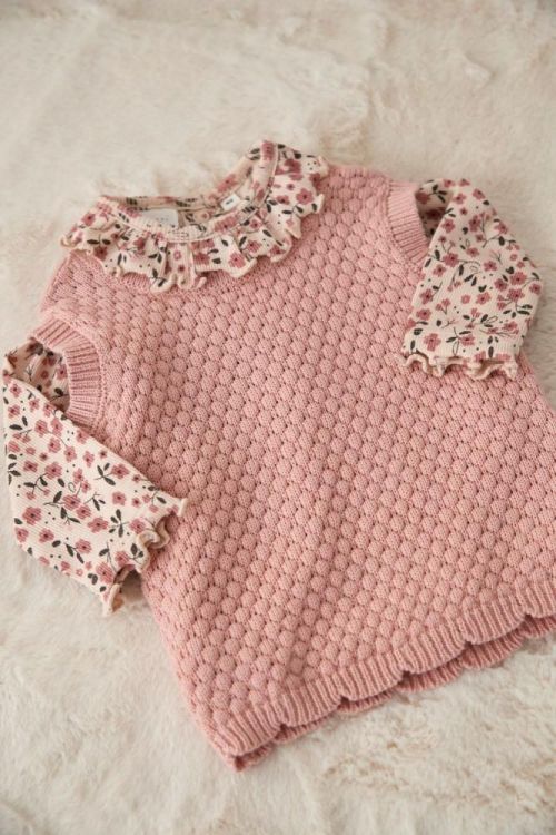 Feetje Spencer gebreid - Woodland Bloom (51200037/Roze) - WeekendMode