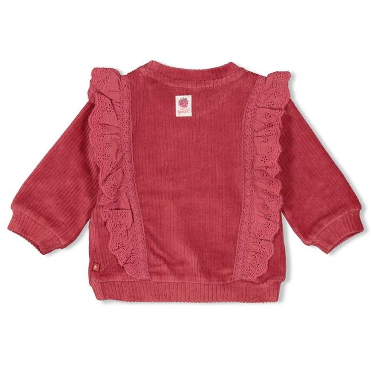 Feetje Sweater ruches velours rib - You're So S (51602441/Berry) - WeekendMode