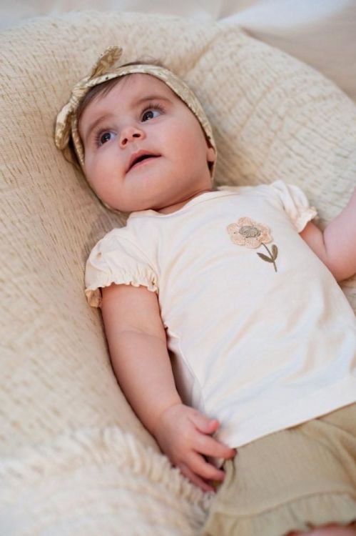 Feetje T-shirt met crochet bloem - Let Your Dre (51700976/Offwhite) - WeekendMode