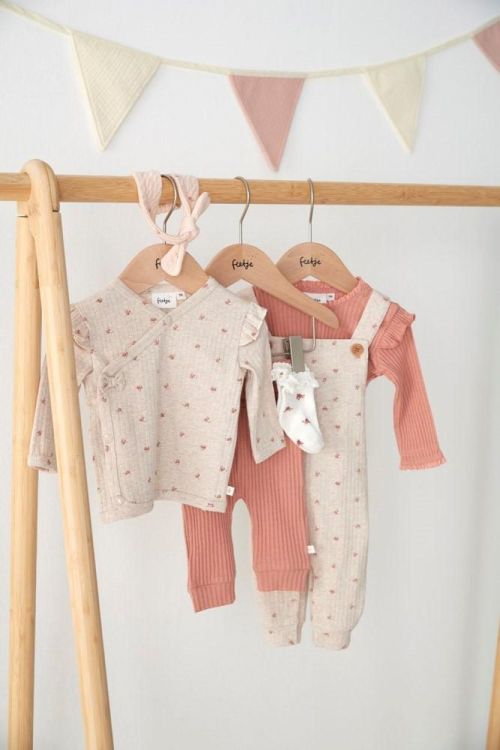 Feetje Tuinbroek rib AOP - Morning Sun (52000130/Taupe melange) - WeekendMode