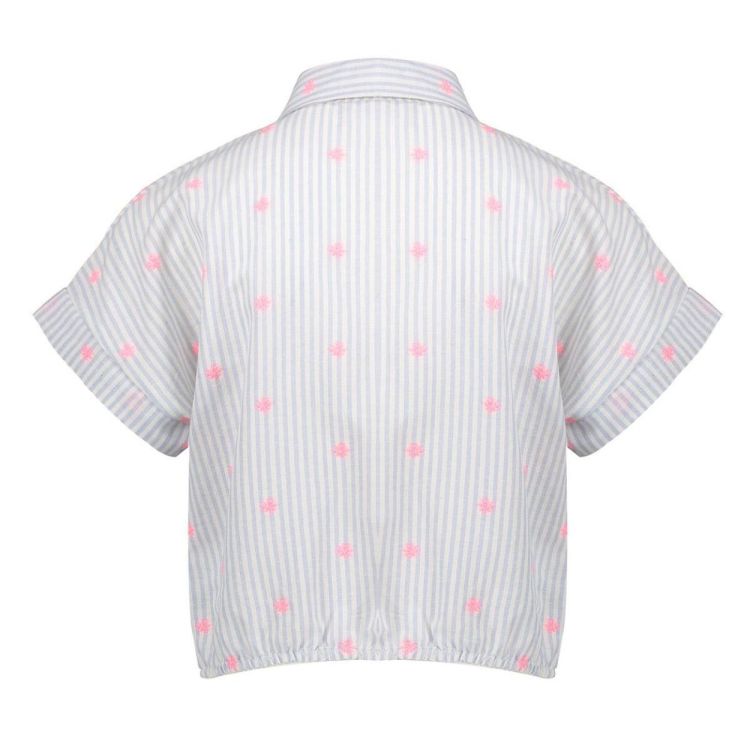 Geisha Kids Blouse knot neon flower (63164K-70/000010 - off white) - WeekendMode