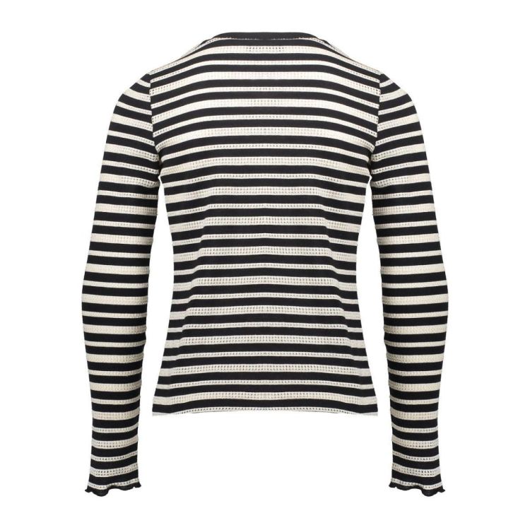 Geisha Kids Top ls striped ajour (52566K-47/000999 - black/off-white) - WeekendMode
