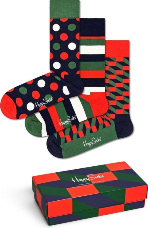 Happy Socks Classic Holiday Socks Gift Set (XCHD08-0200) - WeekendMode