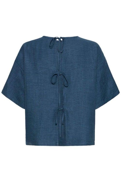 ICHI Blouse (20125563/True Navy Melange) - WeekendMode